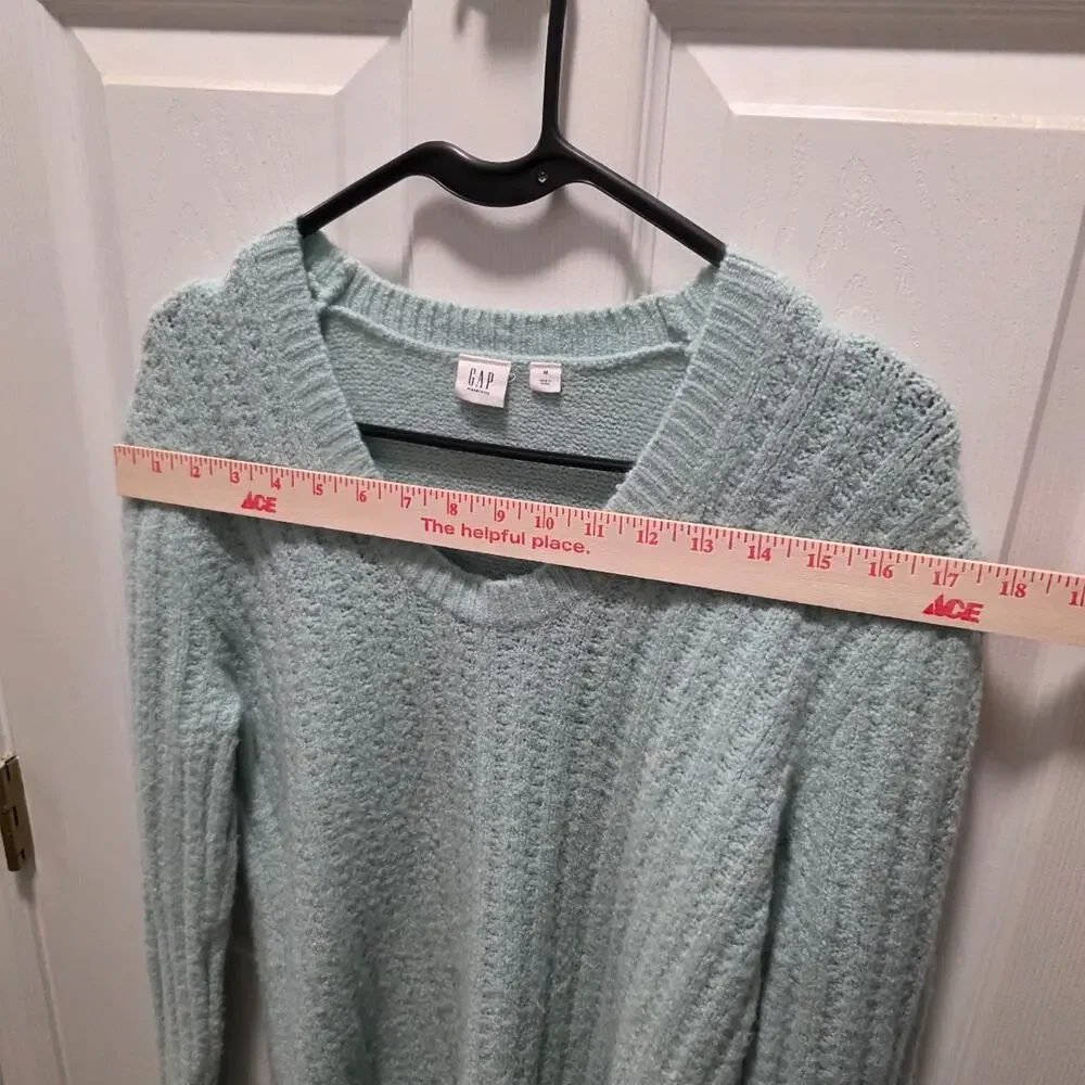 Gap Maternity Blue Marled V-Neck Long Sleeve Sweater Tunic Dress Size M - Picture 3 of 5